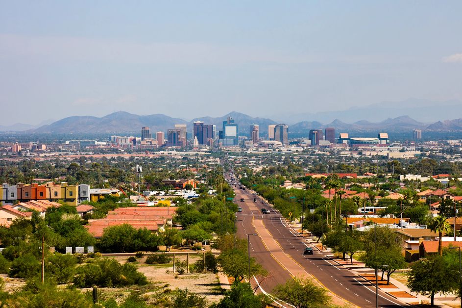 Aerial view of the Phoenix metropolitan area
