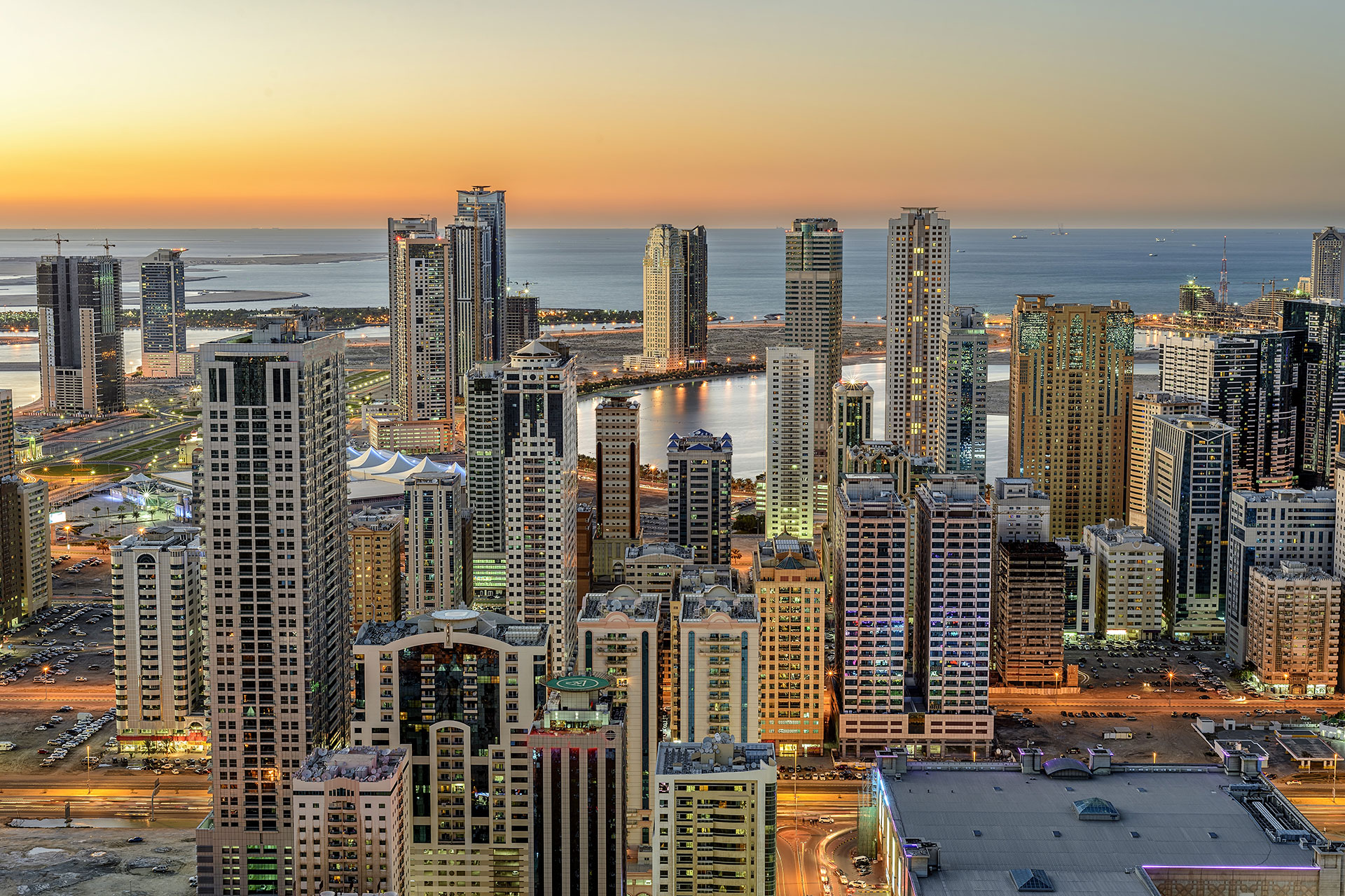 Shariqah (UAE) at sunset