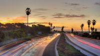 Highway with traffic at dawn