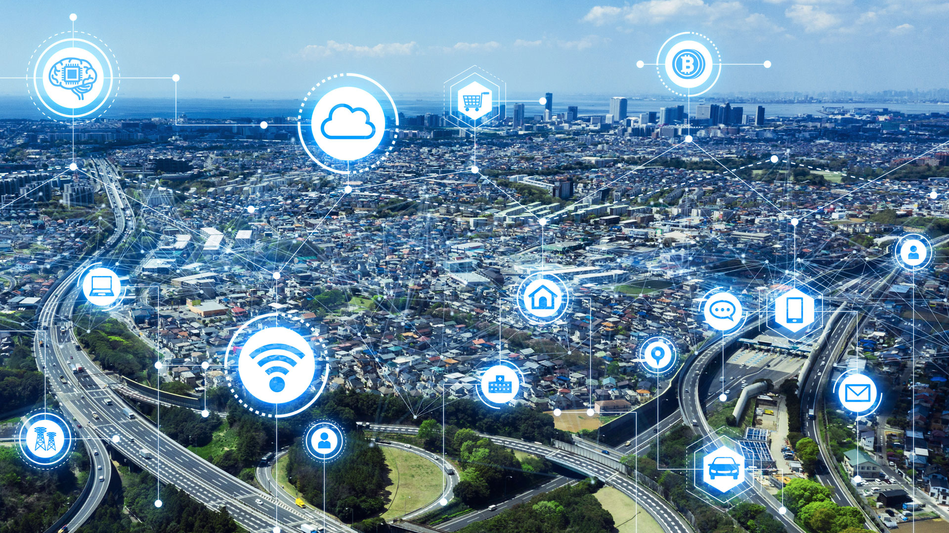 Smart City - Communication network concept