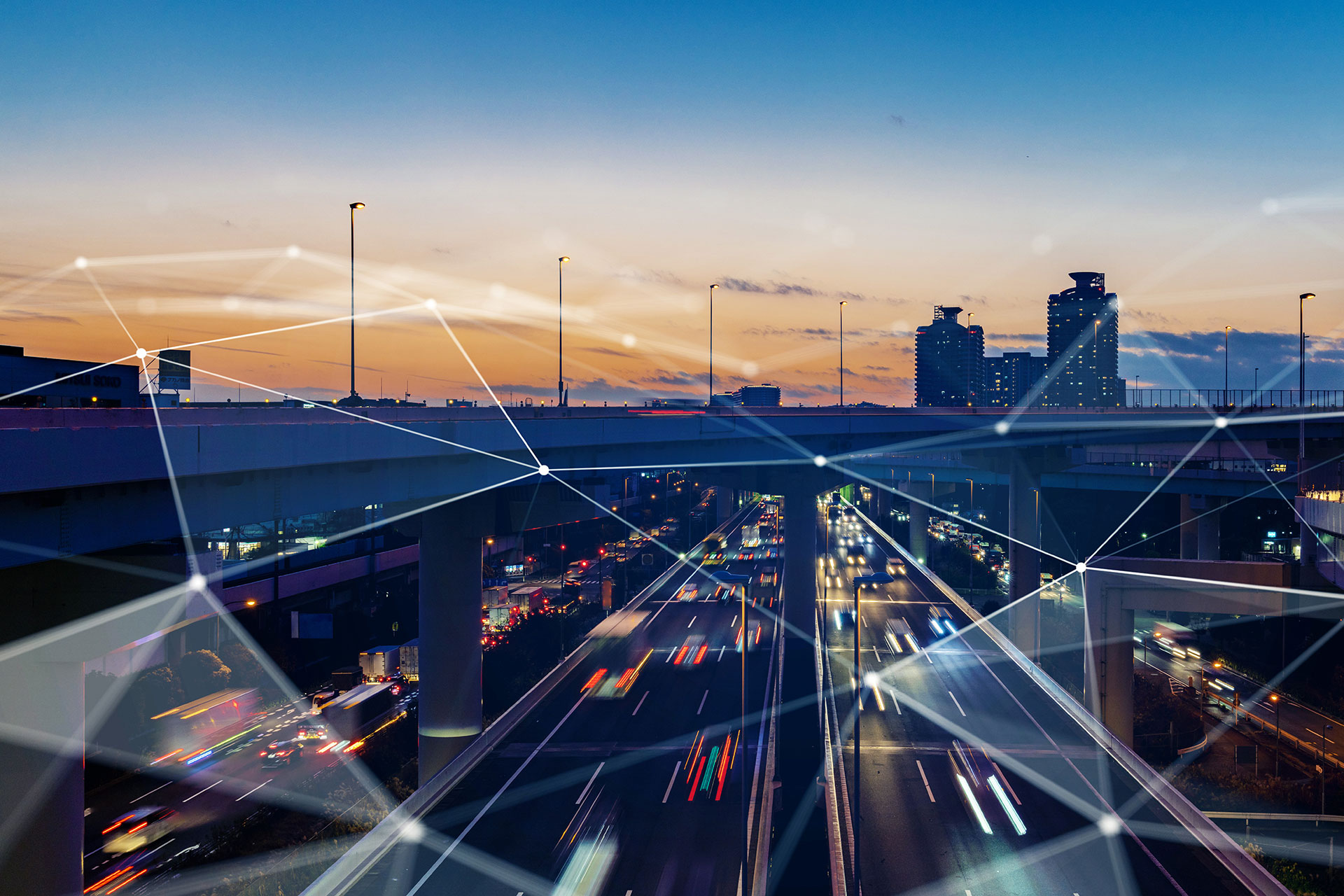 Smart city and communication network concept