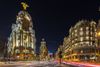 Gran Via with Metropolis Building in Madrid