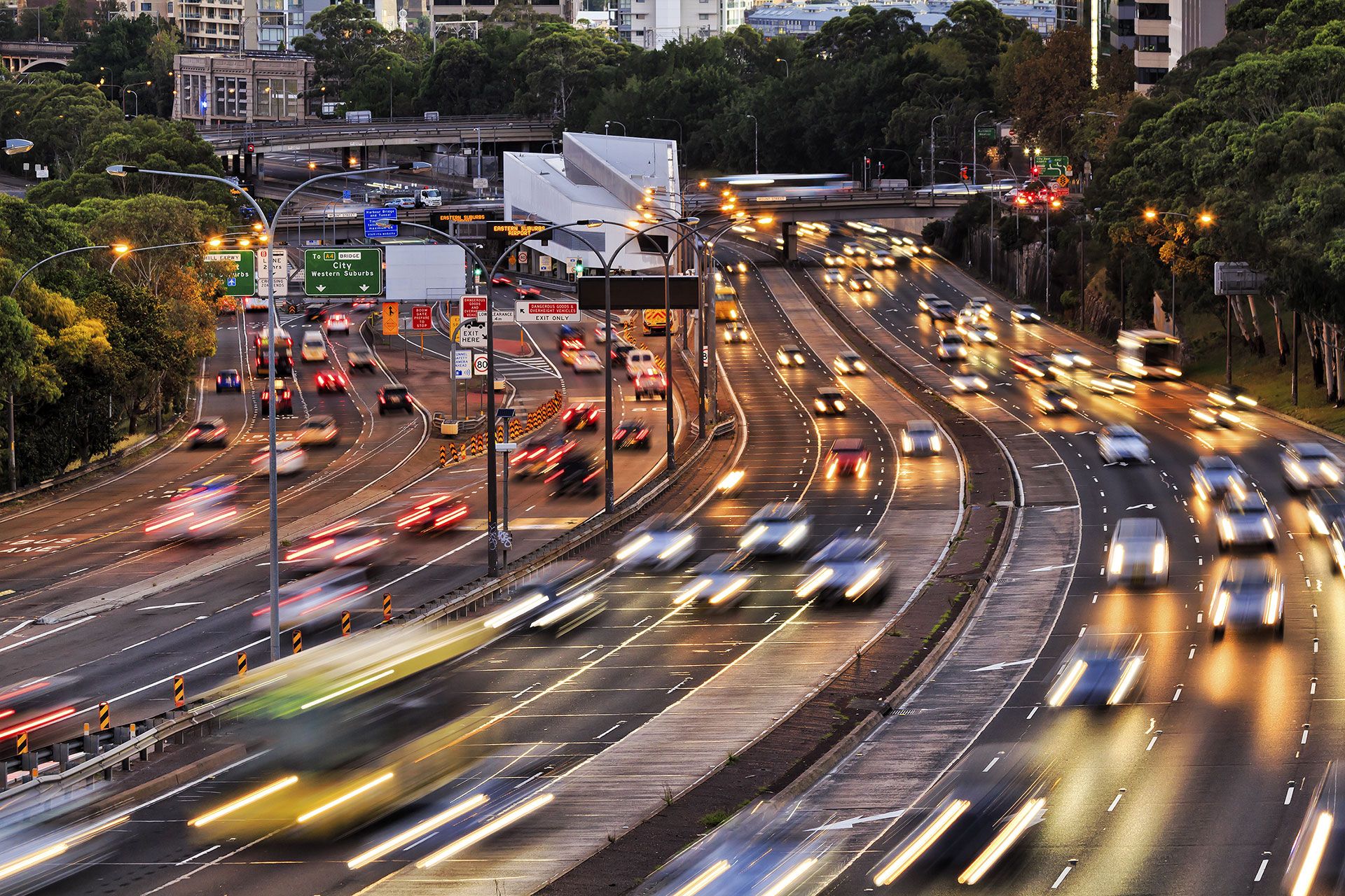 Freeway rush hour traffic