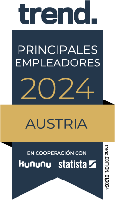 Ein blau-goldenes Schild mit weißem Text.