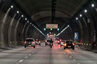 Tunnel on road with car traffic
