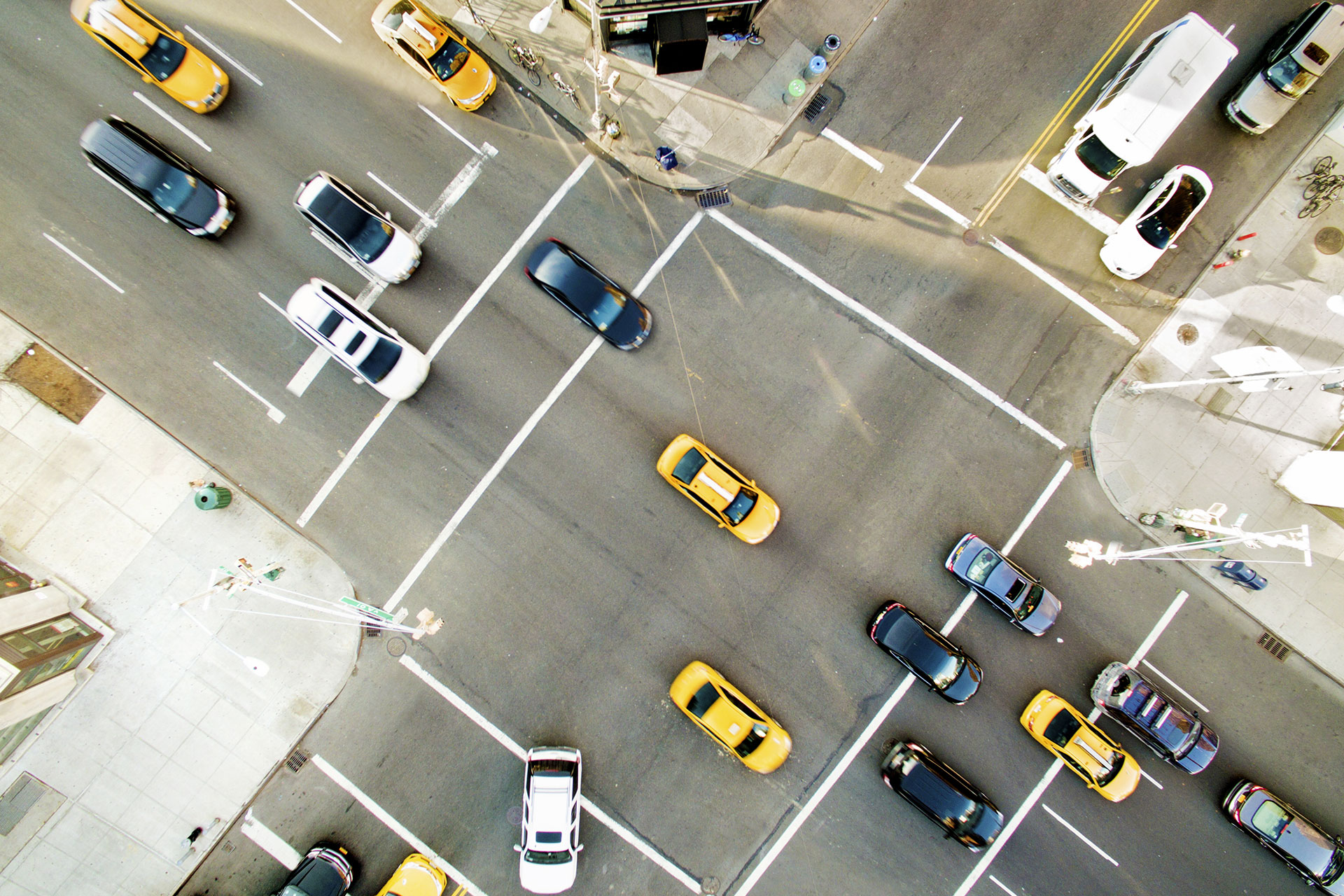 Busy intersection Downtown NYC