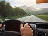 Norway, person driving in car 
