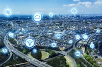 Smart City - Communication network concept