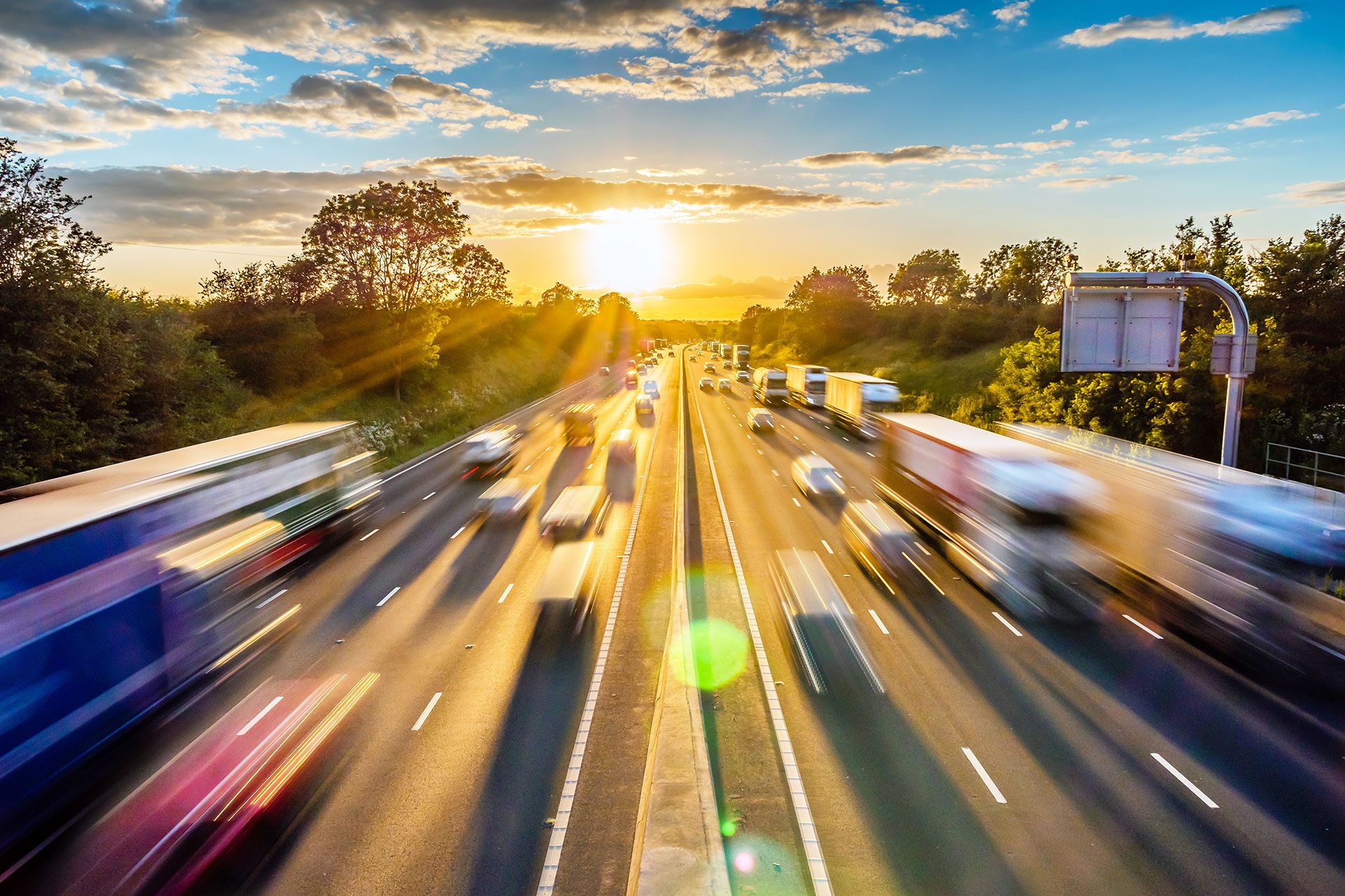 Moving at speed on Motorway (UK)